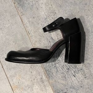 La Femme Publique - Vintage Black Heeled Shoes - Size 37 (fits US size 7.5-8)